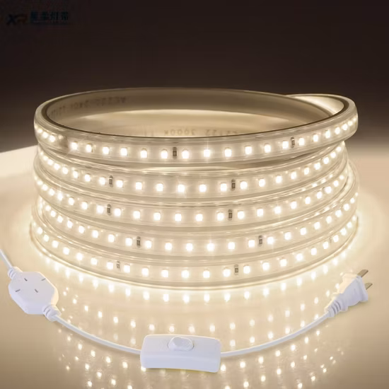 高電圧クリスマスライトストリップ 10cm/カット 50m/ロール 100 LED 220V 2835 LED ストリップ