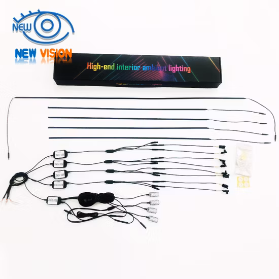 In1 6m RGB LED カーアンビエントインテリア照明、アプリコントロール付き、カーネオン雰囲気ライトストリップ、装飾ランプ、通常 LED ライトバー