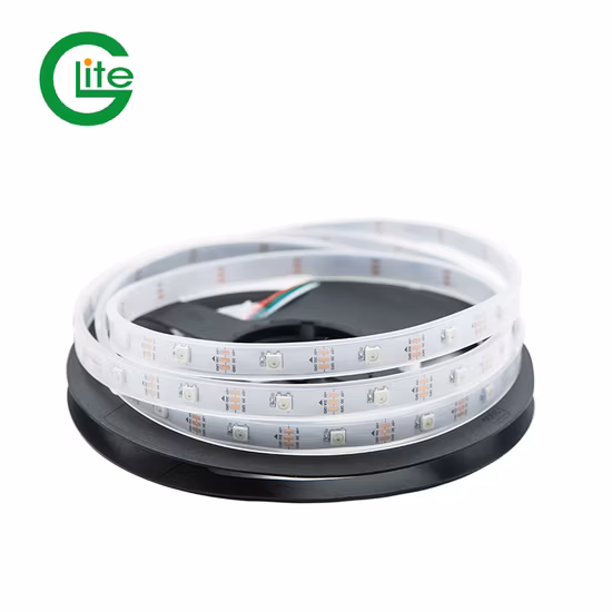 2 年保証、CE RoHS 認証、RGB Ws2812b、デジタル IC、内蔵アドレッサブルで柔軟なプログラマブル LED ストリップ、5V
